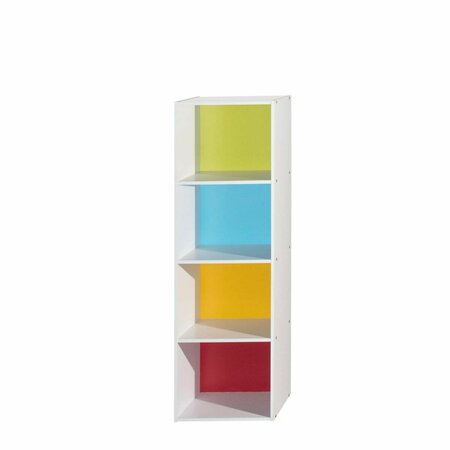 MADE-TO-ORDER 47.36 x 11.77 x 15.91 in. 4-Shelf Bookcase, Rainbow MA2584713